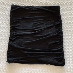 Free People Black Ruched Mini Skirt
